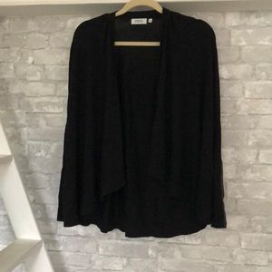 Black open front sweater